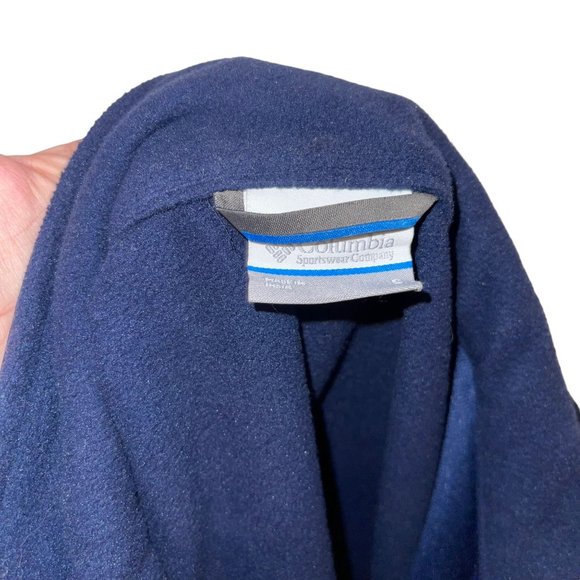 Columbia Navy Blue Full Zip Jacket Mens S Fleece Lined Zipper Pockets Logo - Picture 9 of 10